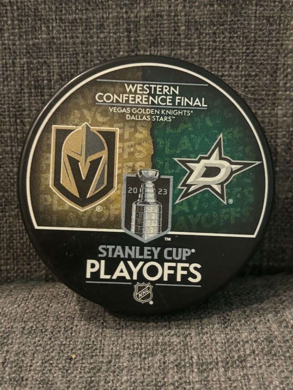 Dallas Stars vs Vegas Golden Knights 2023 NHL Playoffs Official Match Up Puck